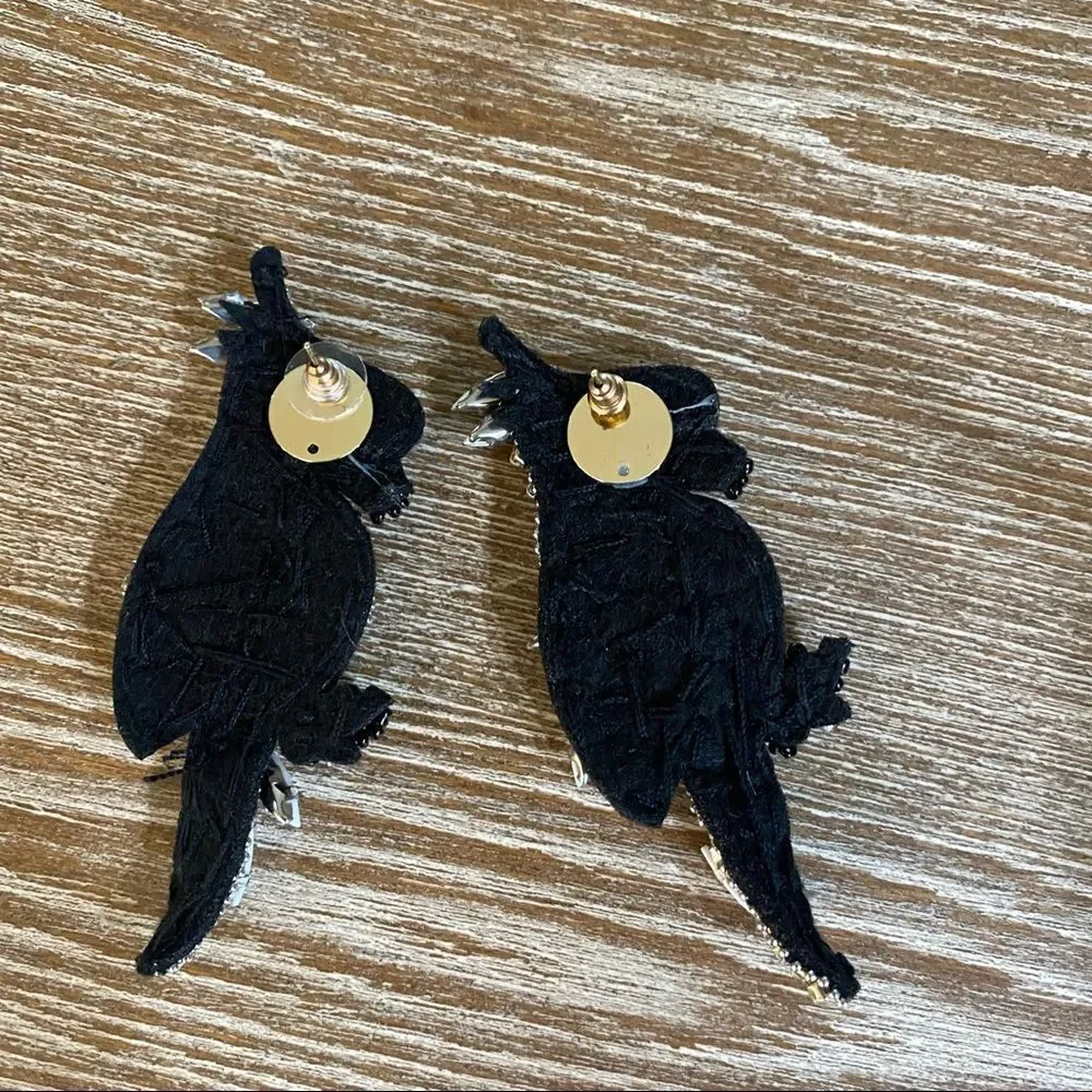 New ! handmade beaded white parrot earrings